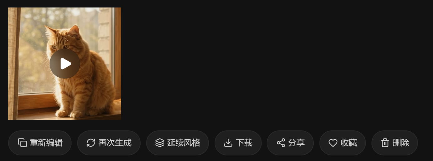 做好的视频与下方的操作按钮